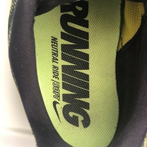 Nike running Lunar Tempo2 yellow and black size 9.5 lace ups side swoosh - Picture 9 of 9